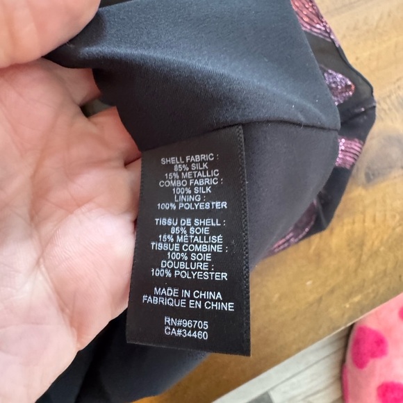 Rebecca TAYLOR SILK FAUX WRAP SLEEVELESS METALLIC LUREX JACQUARD MINI nwot - Picture 8 of 8